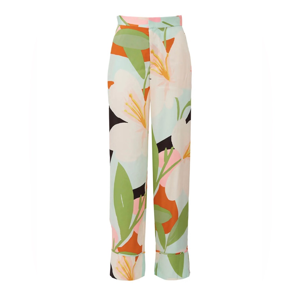 Great Jones Multi-Color Floral Silk Pants Great Jones Size 0